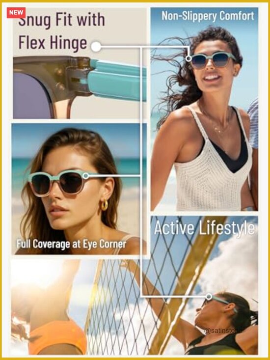 Women\'s Polarized Retro Square Frame Sunglasses UV400 Protection Flex Hinge main image 5